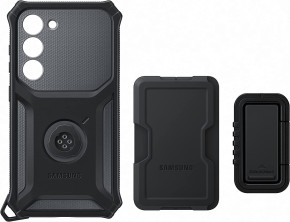 Луксозен защитен гръб оригинален EF-RS916CBEGWW Rugged Gadget Case за Samsung Galaxy S23 Plus SM-S916B черен и графит
